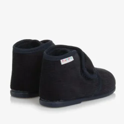 Pisamonas Slippers|Slippers*Boys Blue Corduroy Slippers