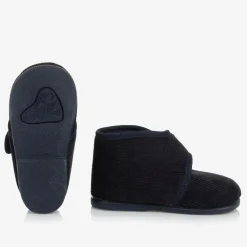 Pisamonas Slippers|Slippers*Boys Blue Corduroy Slippers