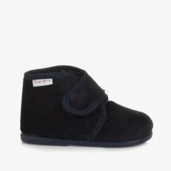 Pisamonas Slippers|Slippers*Boys Blue Corduroy Slippers