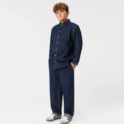Molo Tops*Boys Blue Cotton & Linen Denim Shirt