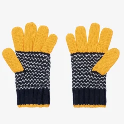 Boboli Gloves & Mittens*Boys Blue Cotton & Wool Gloves