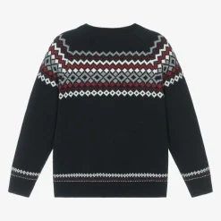 Dr. Kid Tops*Boys Blue Cotton & Wool Knit Sweater