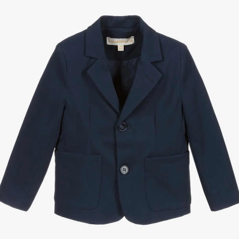 Childrensalon Occasions Coats & Jackets*Boys Blue Cotton Blazer