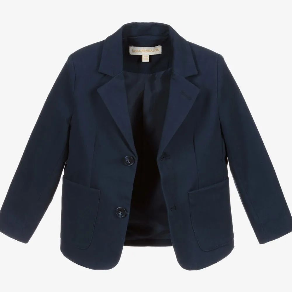 Childrensalon Occasions Coats & Jackets*Boys Blue Cotton Blazer