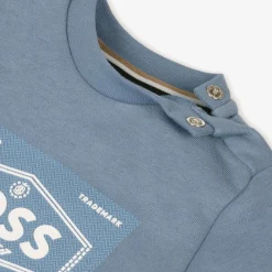 BOSS Tops*Boys Blue Cotton 1977 Logo Sweatshirt