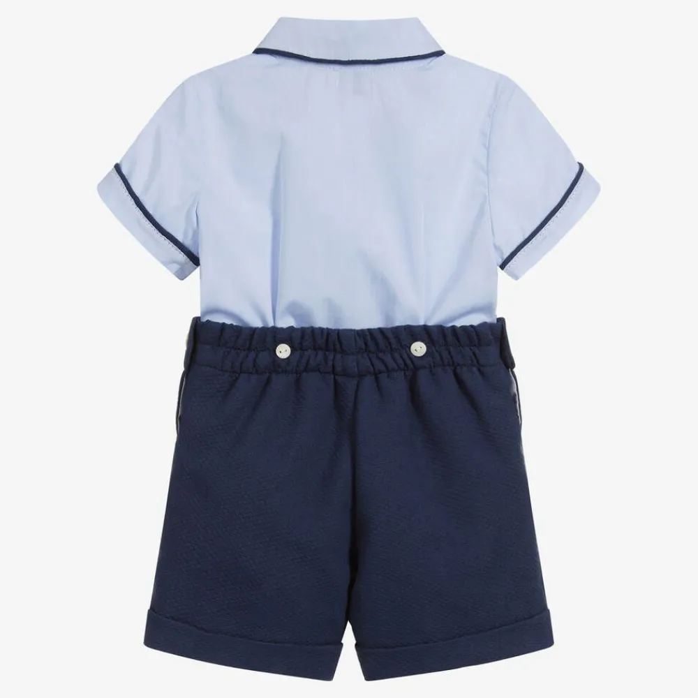 Ancar Outfit Sets*Boys Blue Cotton Buster Suit