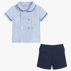 Ancar Outfit Sets*Boys Blue Cotton Buster Suit