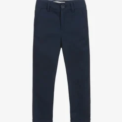 Childrensalon Occasions Trousers*Boys Blue Cotton Chino Trousers