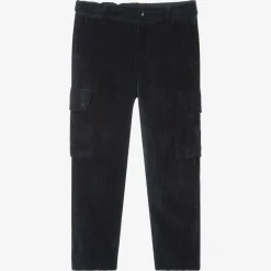 Moncler Enfant Trousers*Boys Blue Cotton Corduroy Trousers