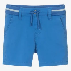 Mayoral Shorts*Boys Blue Cotton Drawstring Shorts