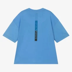 EA7 Emporio Armani Tops*Boys Blue Cotton EA7 Logo T-Shirt