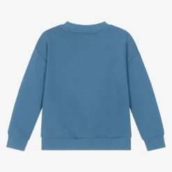 KENZO KIDS Tops*Boys Blue Cotton Elephant Sweatshirt