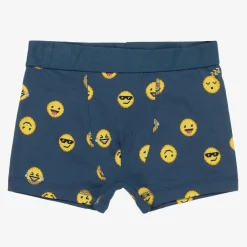 Molo Underwear*Boys Blue Cotton Emoji Boxers (2 Pack)