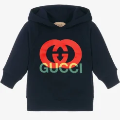 Gucci Tops*Boys Blue Cotton Interlocking G Hoodie