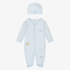 Kissy Kissy Gifts|Babysuits*Boys Blue Cotton Jungle Oasis Babygrow Set