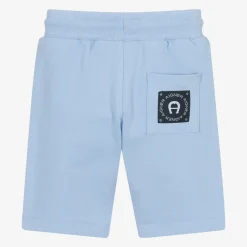 AIGNER Shorts|Shorts*Boys Blue Cotton Logo Tape Shorts