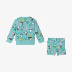 Stella McCartney Kids Outfit Sets*Boys Blue Cotton Magic Bunnies Shorts Set