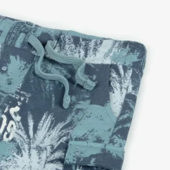 Guess Shorts*Boys Blue Cotton Palm Tree Cargo Shorts