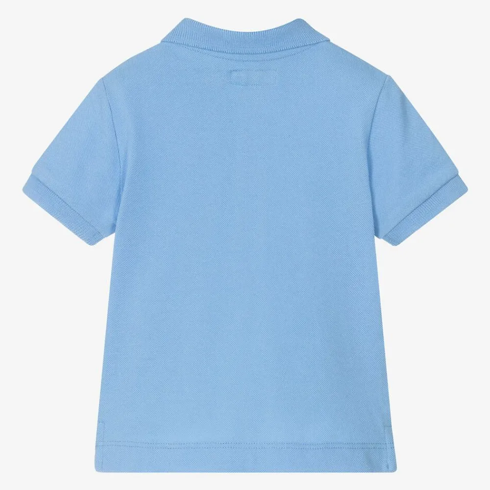 Mayoral Tops*Boys Blue Cotton Piqué Polo Shirt