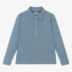 Mayoral Tops*Boys Blue Cotton Polo Shirt