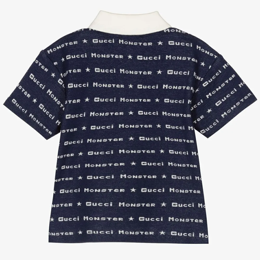 Gucci Tops*Boys Blue Cotton Polo Shirt