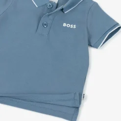 BOSS Tops*Boys Blue Cotton Polo Shirt