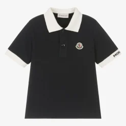 Moncler Enfant Tops*Boys Blue Cotton Polo Shirt