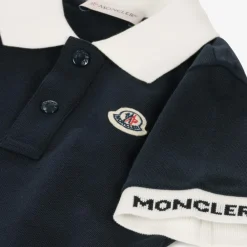 Moncler Enfant Tops*Boys Blue Cotton Polo Shirt