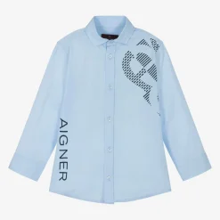 AIGNER Tops*Boys Blue Cotton Shirt