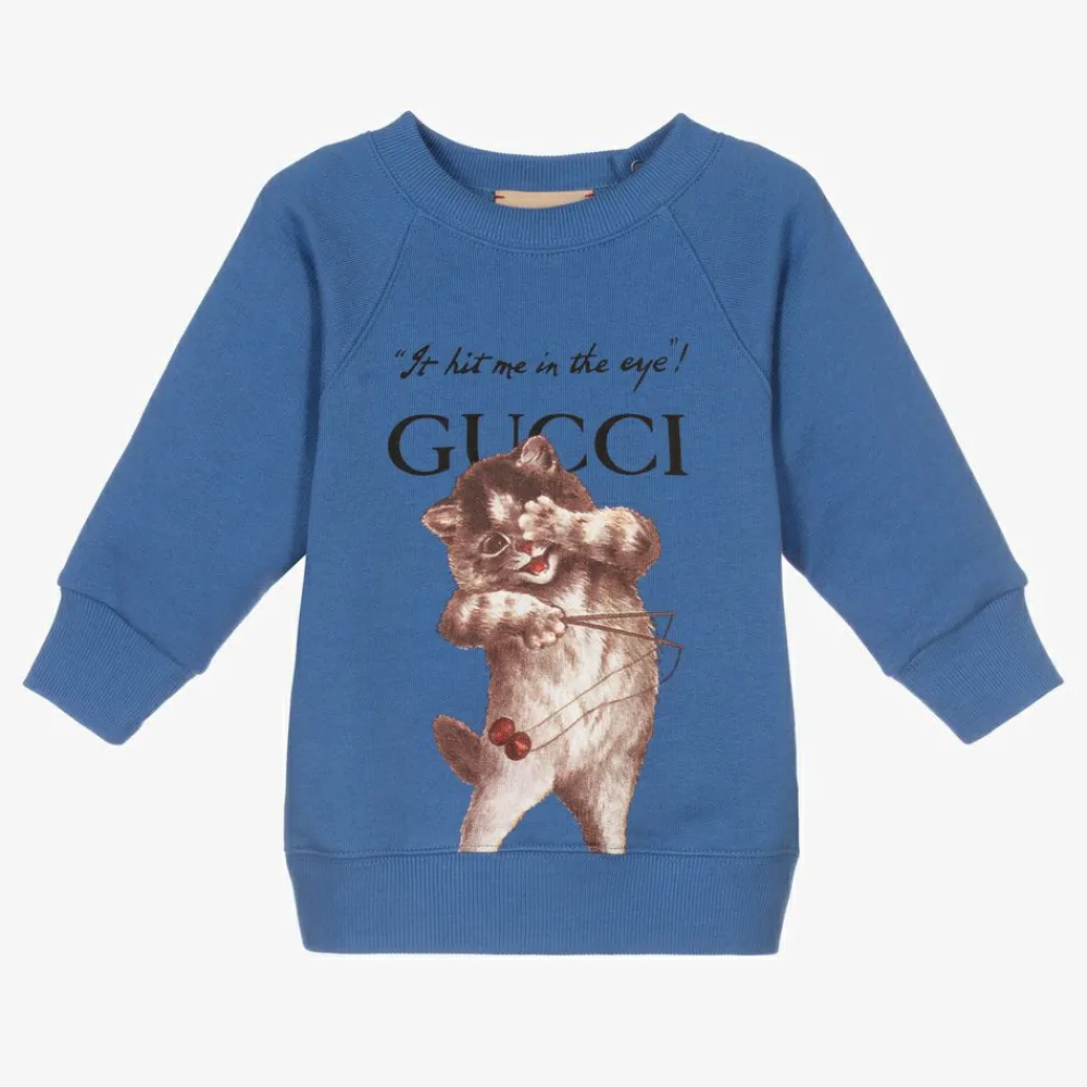 Gucci Tops*Boys Blue Cotton Sweatshirt