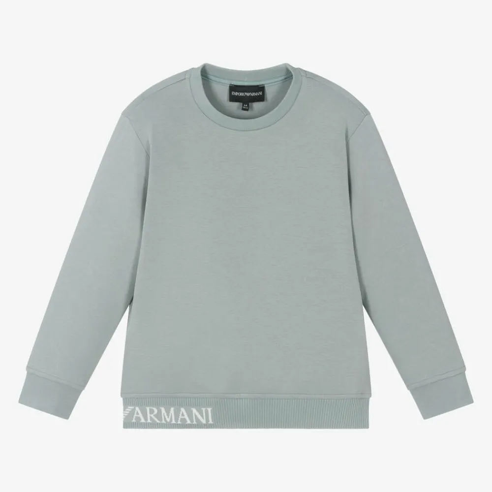 Emporio Armani Tops*Boys Blue Cotton Sweatshirt