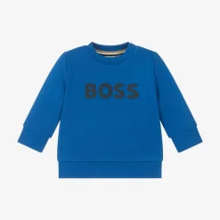 BOSS Tops*Boys Blue Cotton Sweatshirt