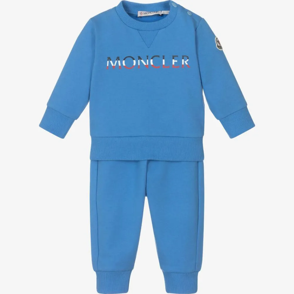 Moncler Enfant Tracksuits*Boys Blue Cotton Tracksuit