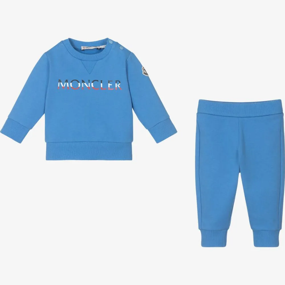 Moncler Enfant Tracksuits*Boys Blue Cotton Tracksuit