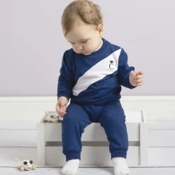 Caramelo Kids Tracksuits*Boys Blue Cotton Tracksuit