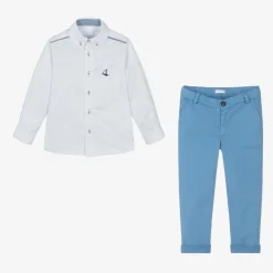 Foque Outfit Sets*Boys Blue Cotton Trouser Set