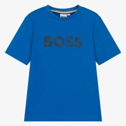 BOSS Tops*Boys Blue Cotton T-Shirt