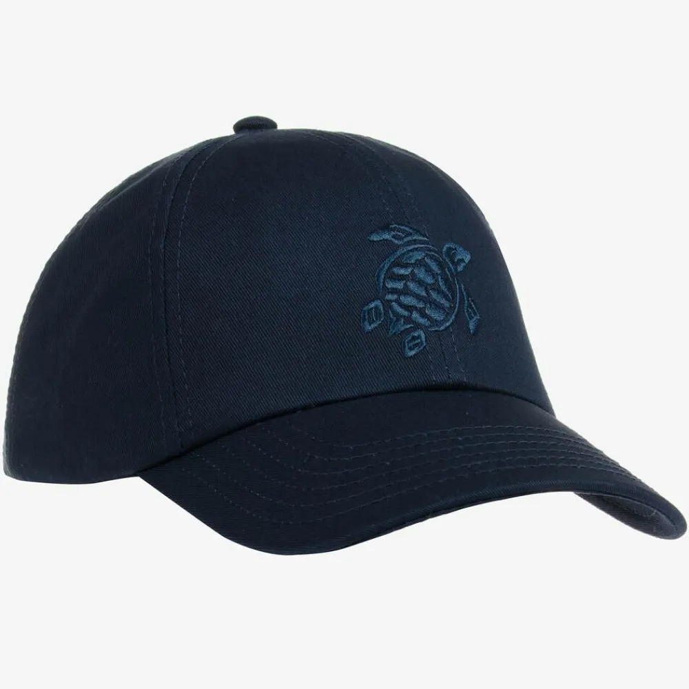 Vilebrequin Hats*Boys Blue Cotton Turtle Cap