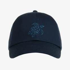 Vilebrequin Hats*Boys Blue Cotton Turtle Cap