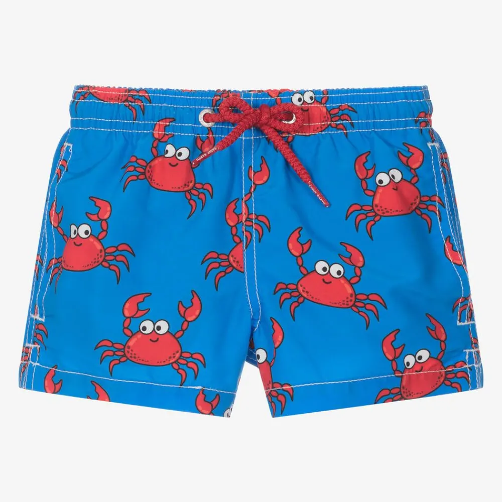 MC2 Saint Barth Swimwear*Boys Blue Crab Print Swim Shorts