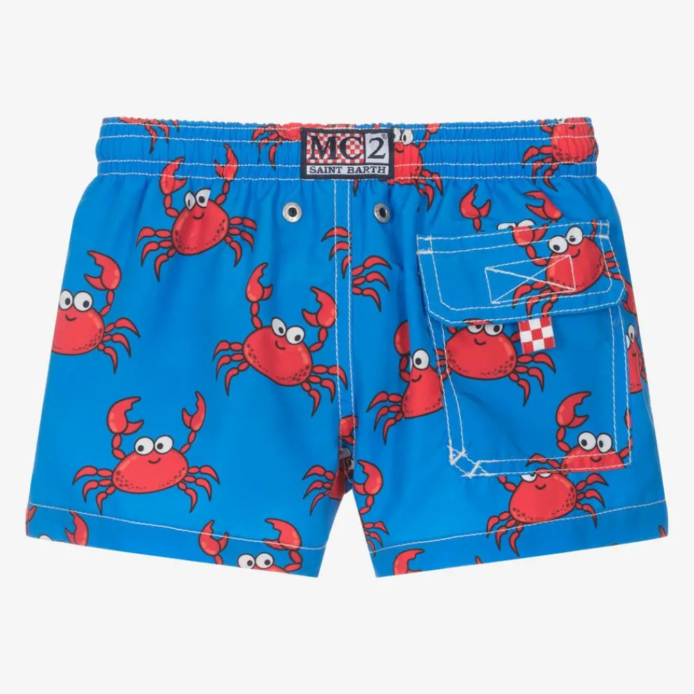 MC2 Saint Barth Swimwear*Boys Blue Crab Print Swim Shorts