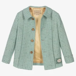 Gucci Coats & Jackets*Boys Blue Damier Wool Check Jacket