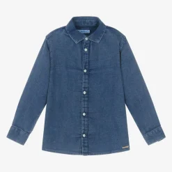 Mayoral Tops*Boys Blue Denim Shirt