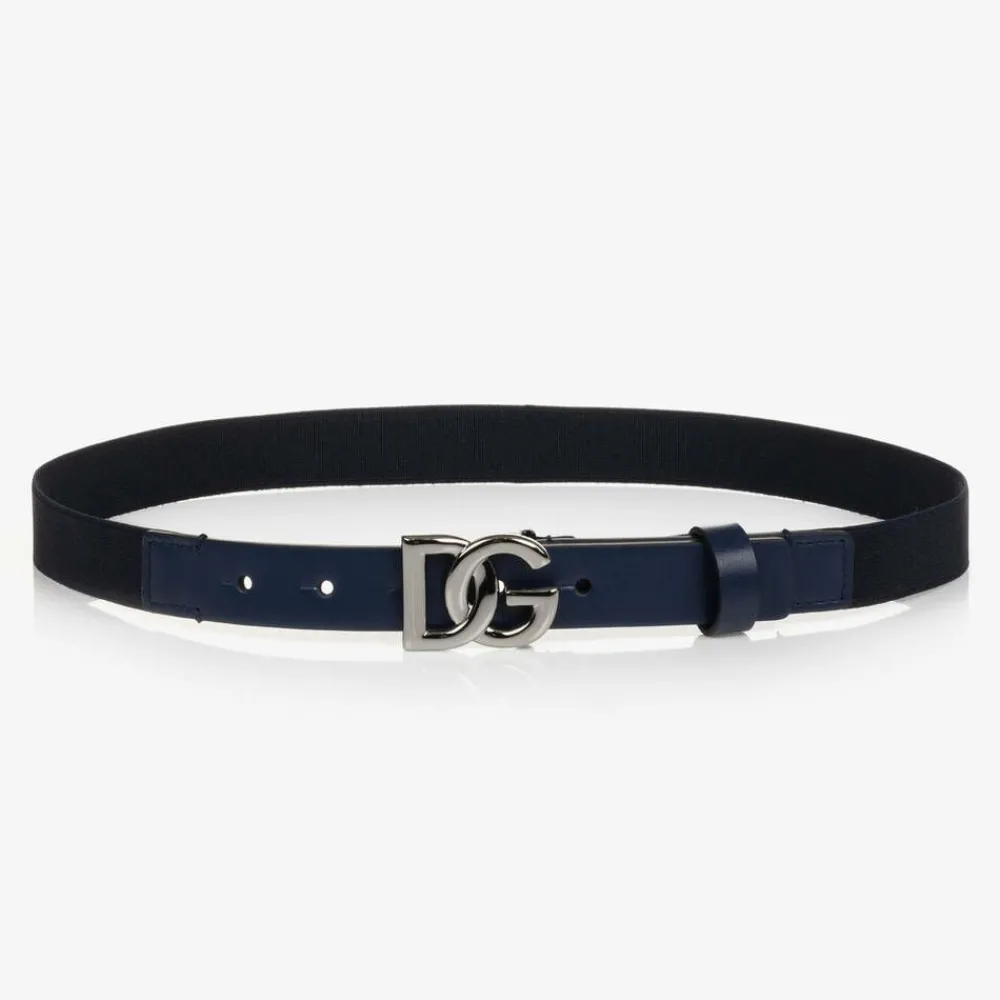 Dolce amp; Gabbana Clothing Accessories*Boys Blue DG Elasticated Belt