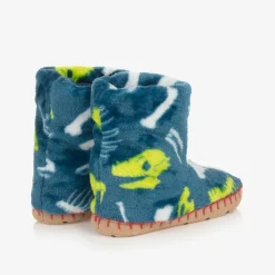 Hatley Slippers|Slippers*Boys Blue Dinosaur Bones Slippers