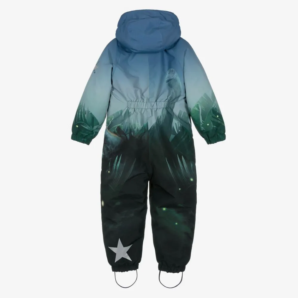 Molo Snowwear*Boys Blue Dinosaur Snowsuit