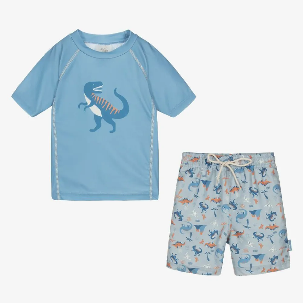 Playshoes Swimwear*Boys Blue Dinosaur Swim Set (UPF40+)