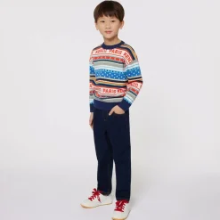 KENZO KIDS Tops*Boys Blue Festive Cotton Knit Sweater