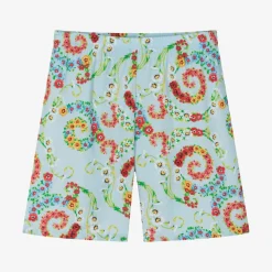 Versace Shorts*Boys Blue Floral Barocco Shorts