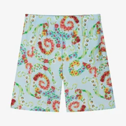 Versace Shorts*Boys Blue Floral Barocco Shorts